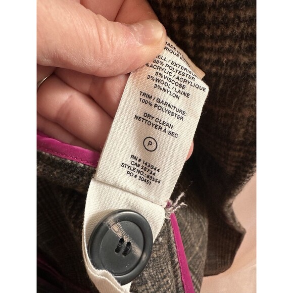 ANTHROPOLOGIE x AVEC LES FILLES Coat Wool Plaid Double Face Brown Oversized look - Picture 12 of 15